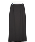 Kookai Black Black Straight Maxi Skirt with Front Slit and Belt Loops, size UK 10 — front