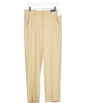Abercrombie & Fitch Curve Love Low Rise Tailored Straight Leg Pant Beige W25