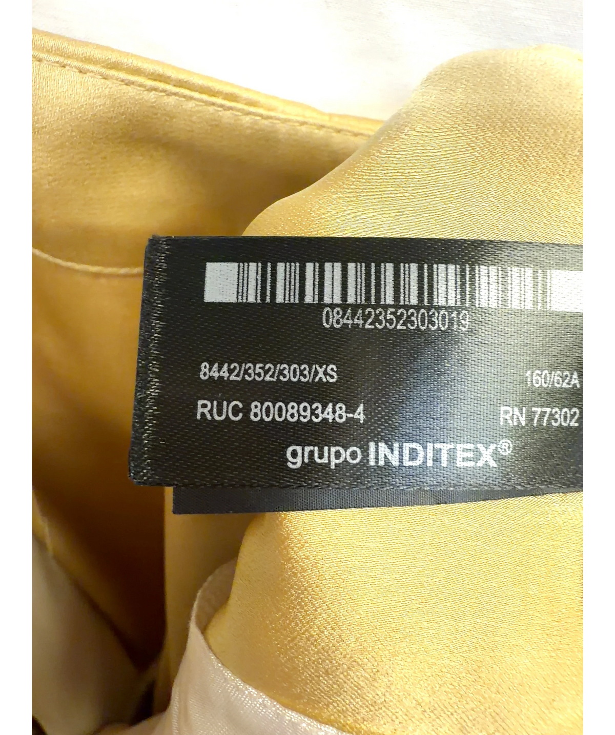 ZARA Yellow Satin Balloon Trousers, size UK XS — label