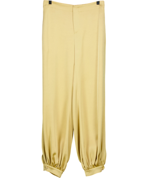 Zara Satin Balloon Trousers Yellow XS
