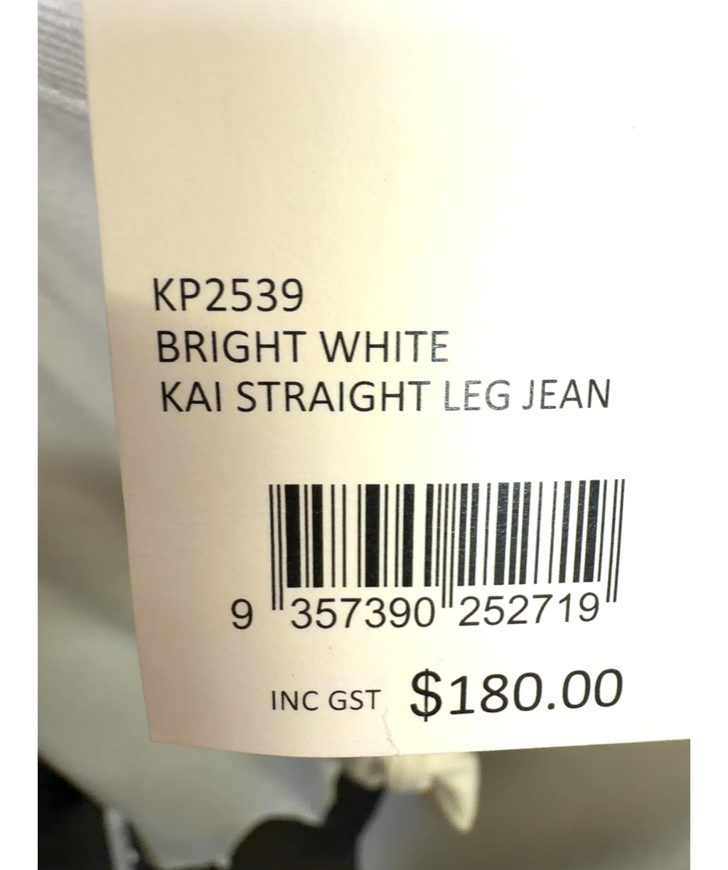 Kookai White Kai Straight Leg Jean, size UK 8 — label
