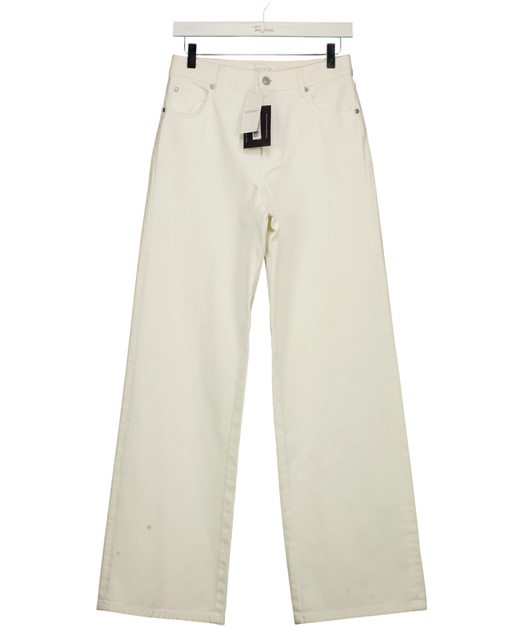 Kookai White Kai Straight Leg Jean, size UK 8 — front