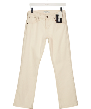 Abercrombie & Fitch Cream Low Rise Kick Flare Jeans W25