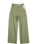 ABERCROMBIE & FITCH olive green Curve Love High Rise Wide Leg Trouser, size W24 — front