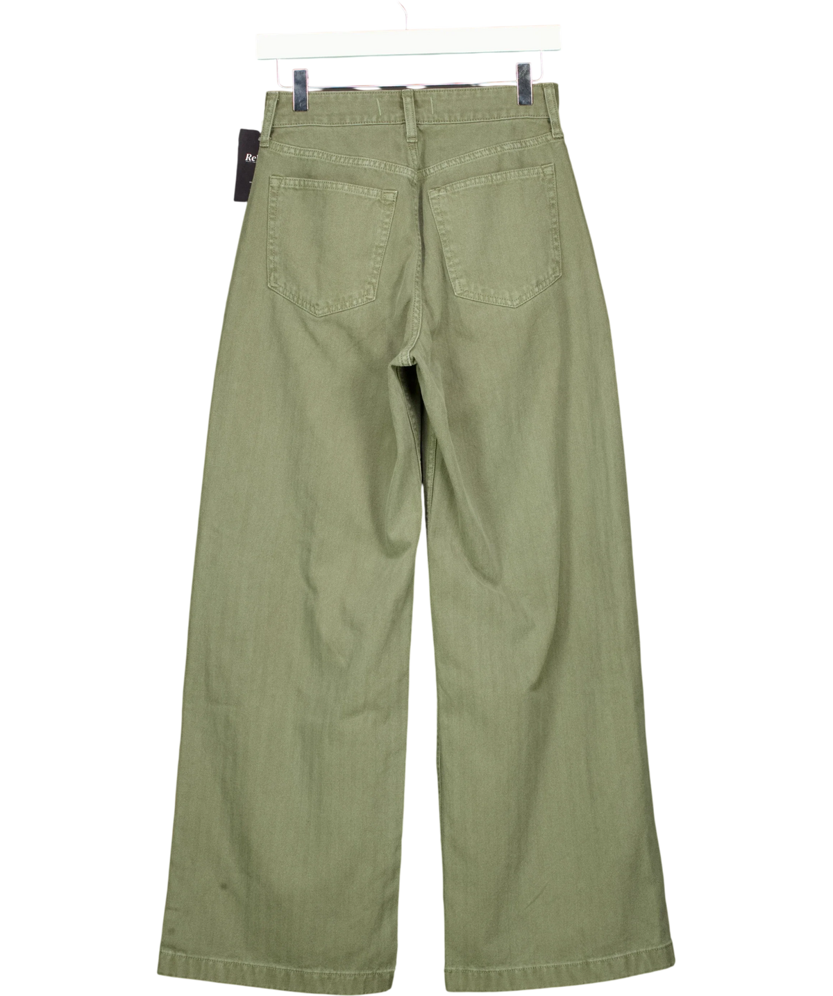 ABERCROMBIE & FITCH olive green Curve Love High Rise Wide Leg Trouser, size W24 — back