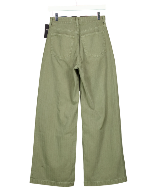 ABERCROMBIE & FITCH olive green Curve Love High Rise Wide Leg Trouser, size W24 — back