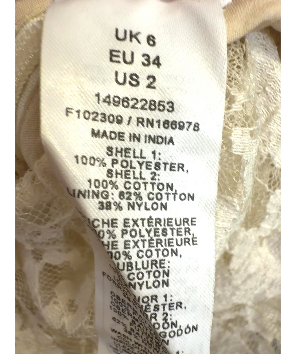 TOPSHOP Cream Colour, size UK 6 — label