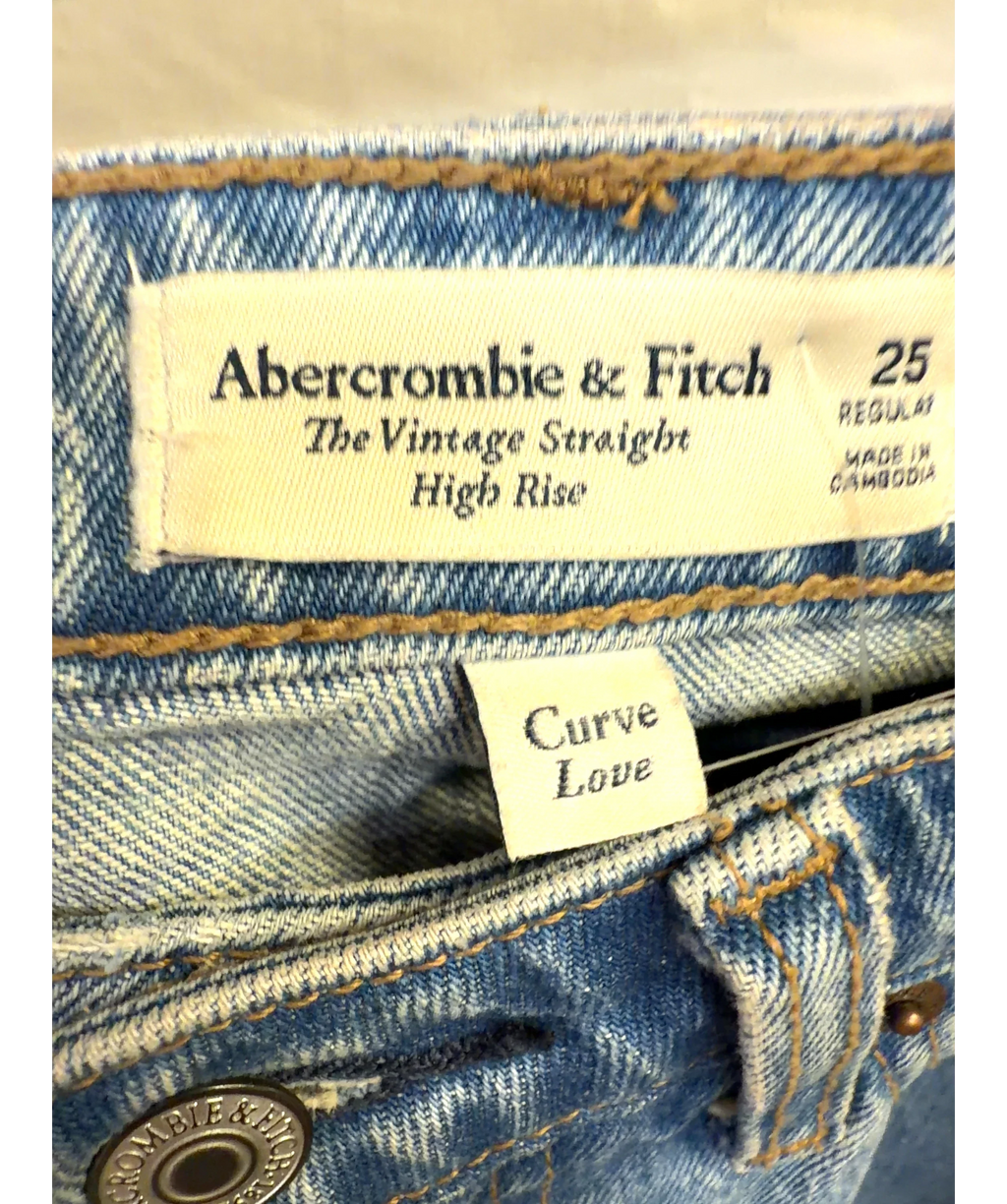 ABERCROMBIE & FITCH light blue The Vintage Straight High Rise, size W25 — detail