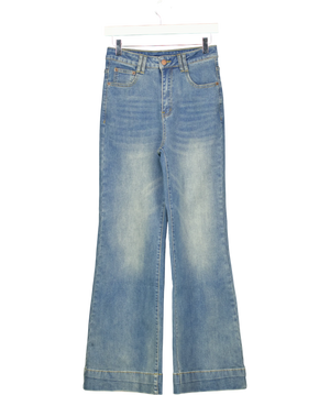 Commense Blue High Waist Wide Leg Jeans UK S