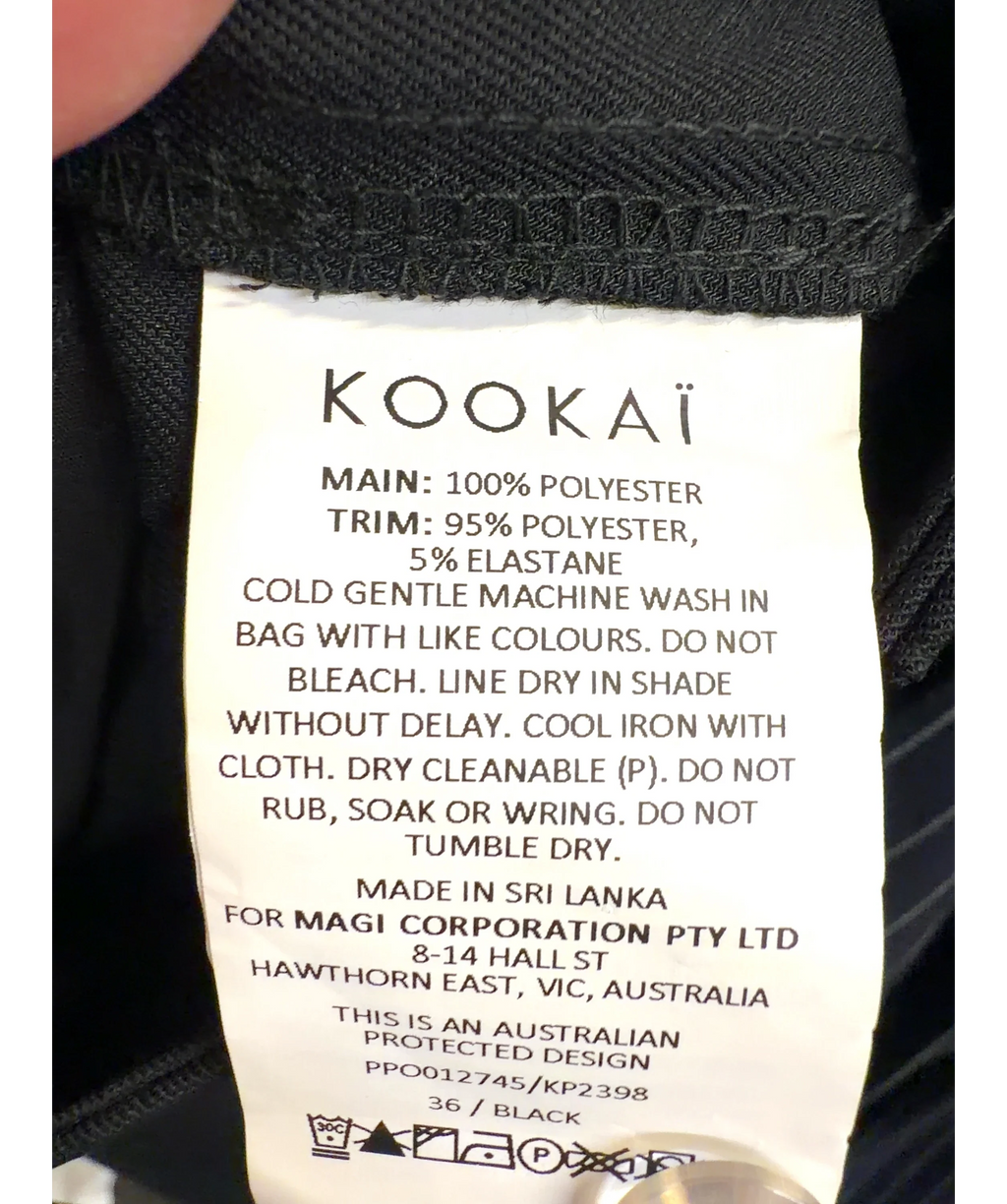 Kookai Black Colour, size UK 8 — label
