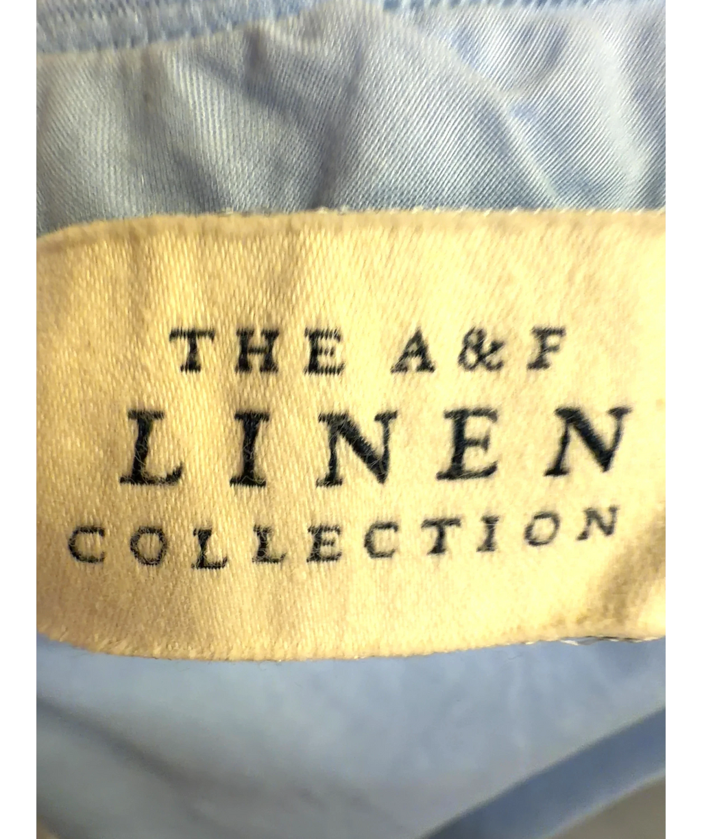 ABERCROMBIE & FITCH light blue 100% Linen High Rise Maxi Skirt, size UK XS — detail