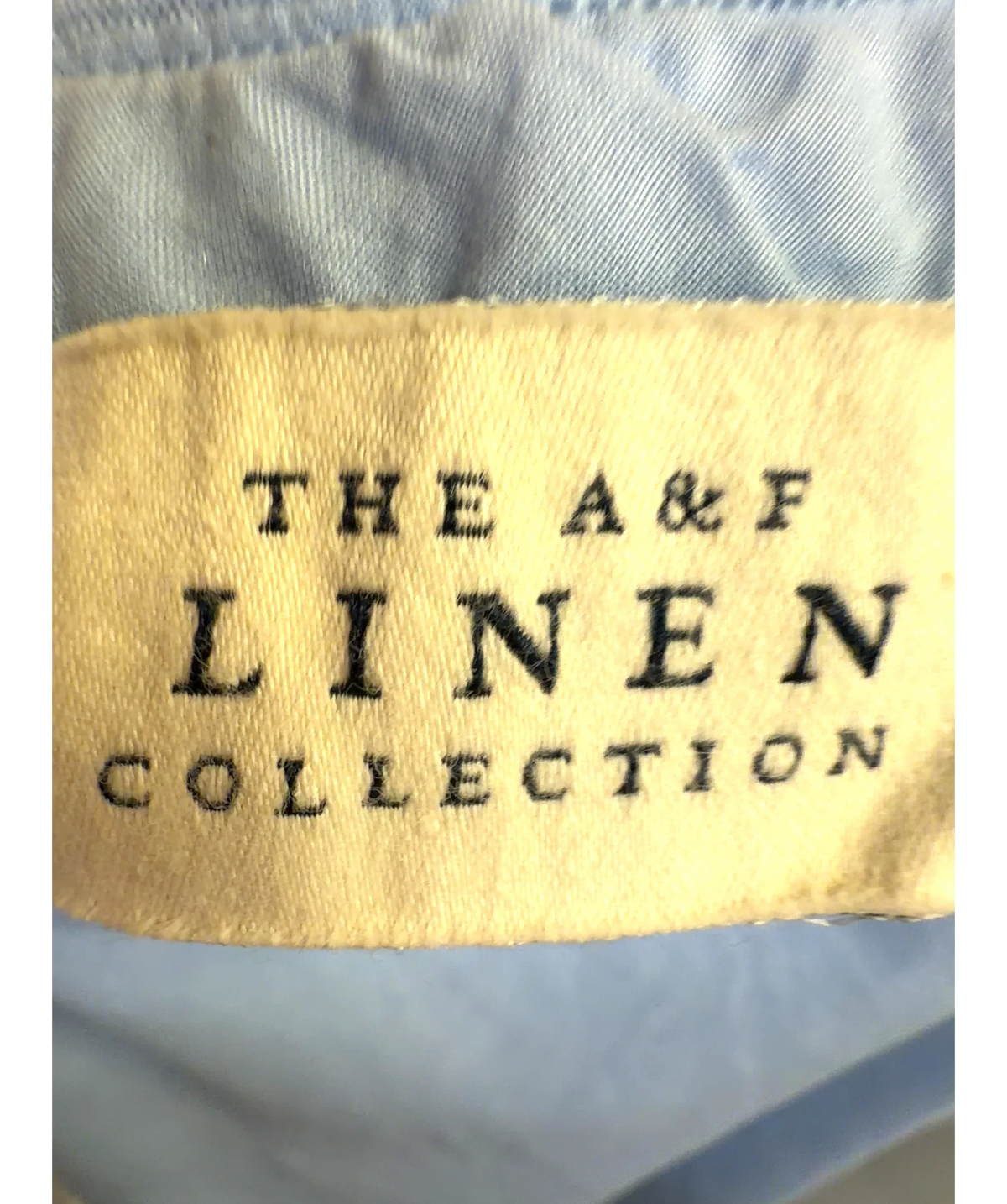 ABERCROMBIE & FITCH light blue 100% Linen High Rise Maxi Skirt, size UK XS — detail