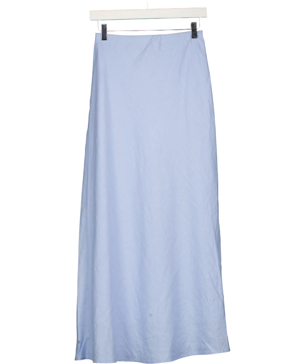 ABERCROMBIE & FITCH light blue 100% Linen High Rise Maxi Skirt, size UK XS — back