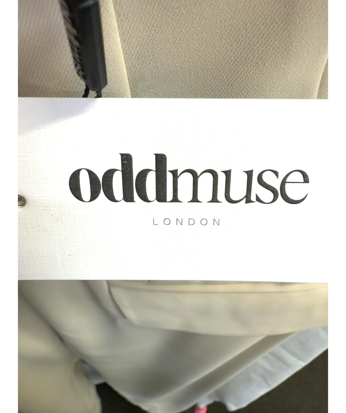 ODD MUSE Beige The Ultimate Muse Wide Leg Trousers, size UK S — detail