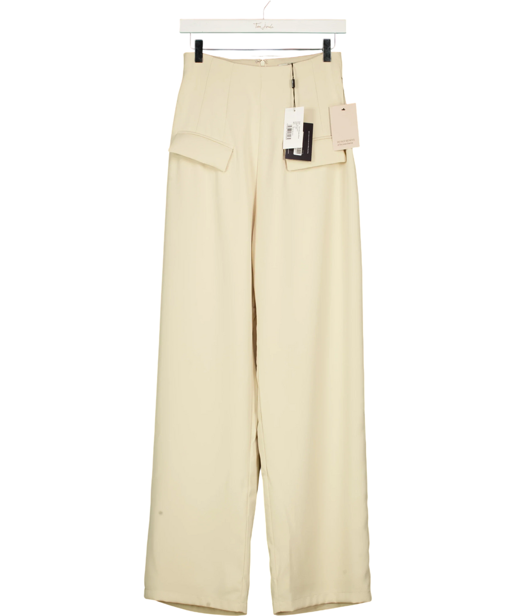 ODD MUSE Beige The Ultimate Muse Wide Leg Trousers, size UK S — front