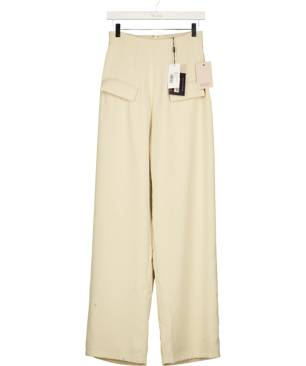ODD MUSE Beige The Ultimate Muse Wide Leg Trousers, size UK S — front