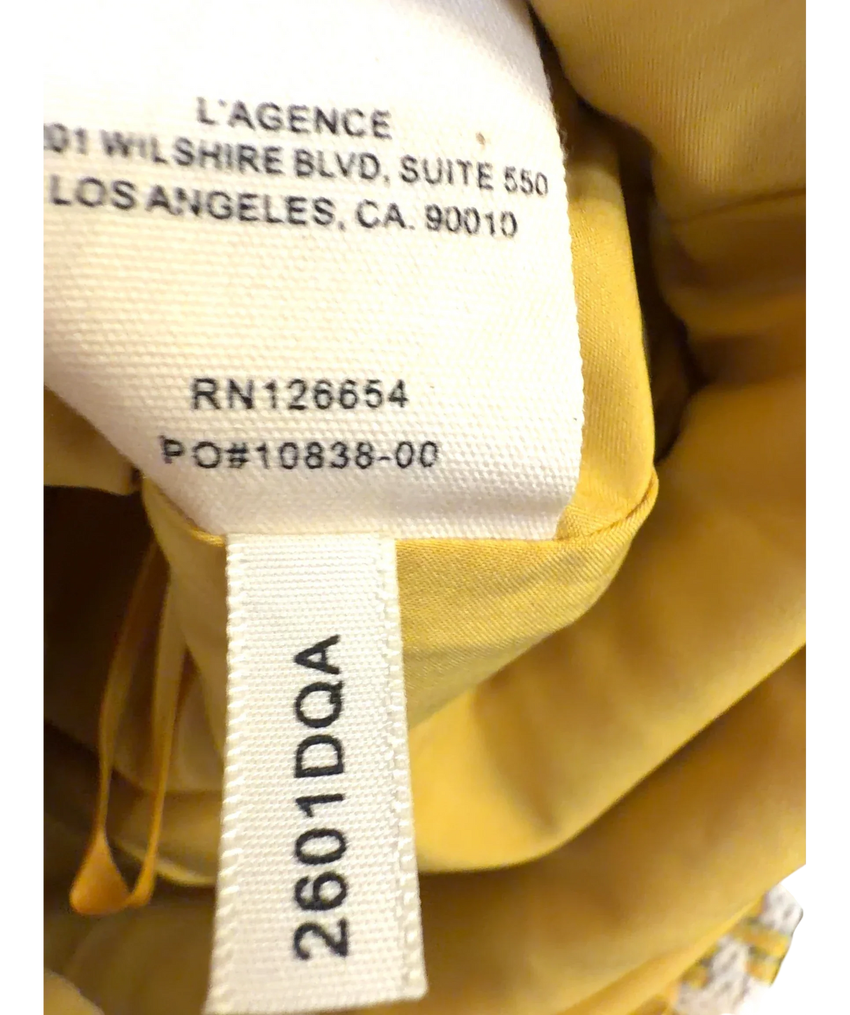 L'agence Yellow Colour, size UK 6 — fabric detail
