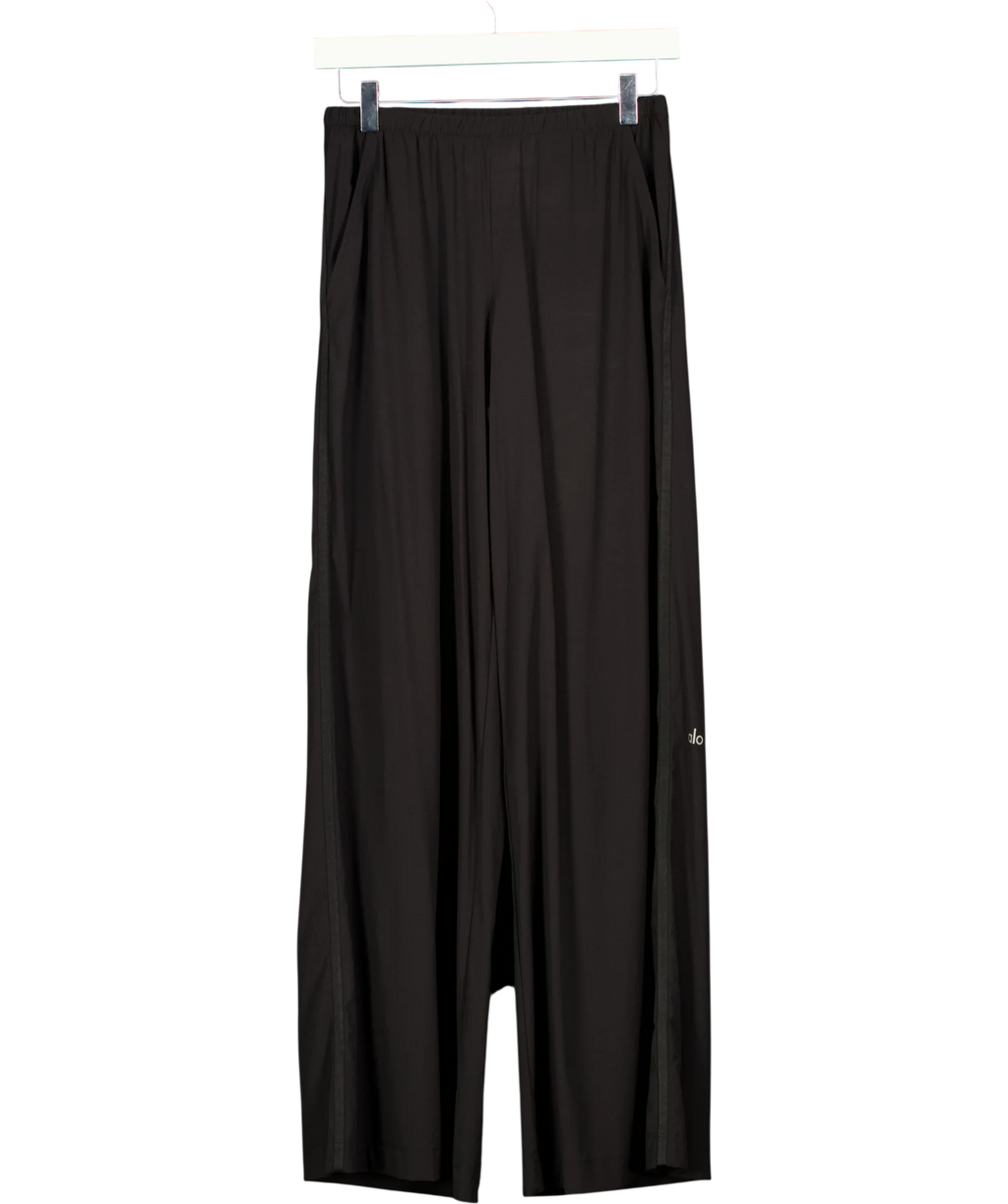 alo yoga Black Breezy Wide Leg Pant (Long), size UK XXS — front