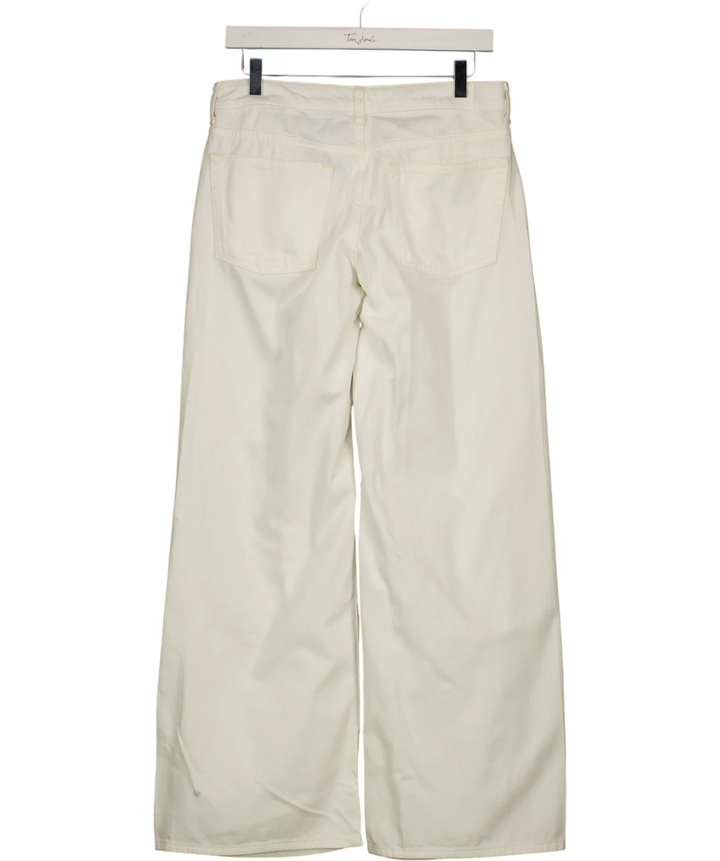 TOPSHOP White Low Rise Wide Leg Jeans, size UK 8 — back