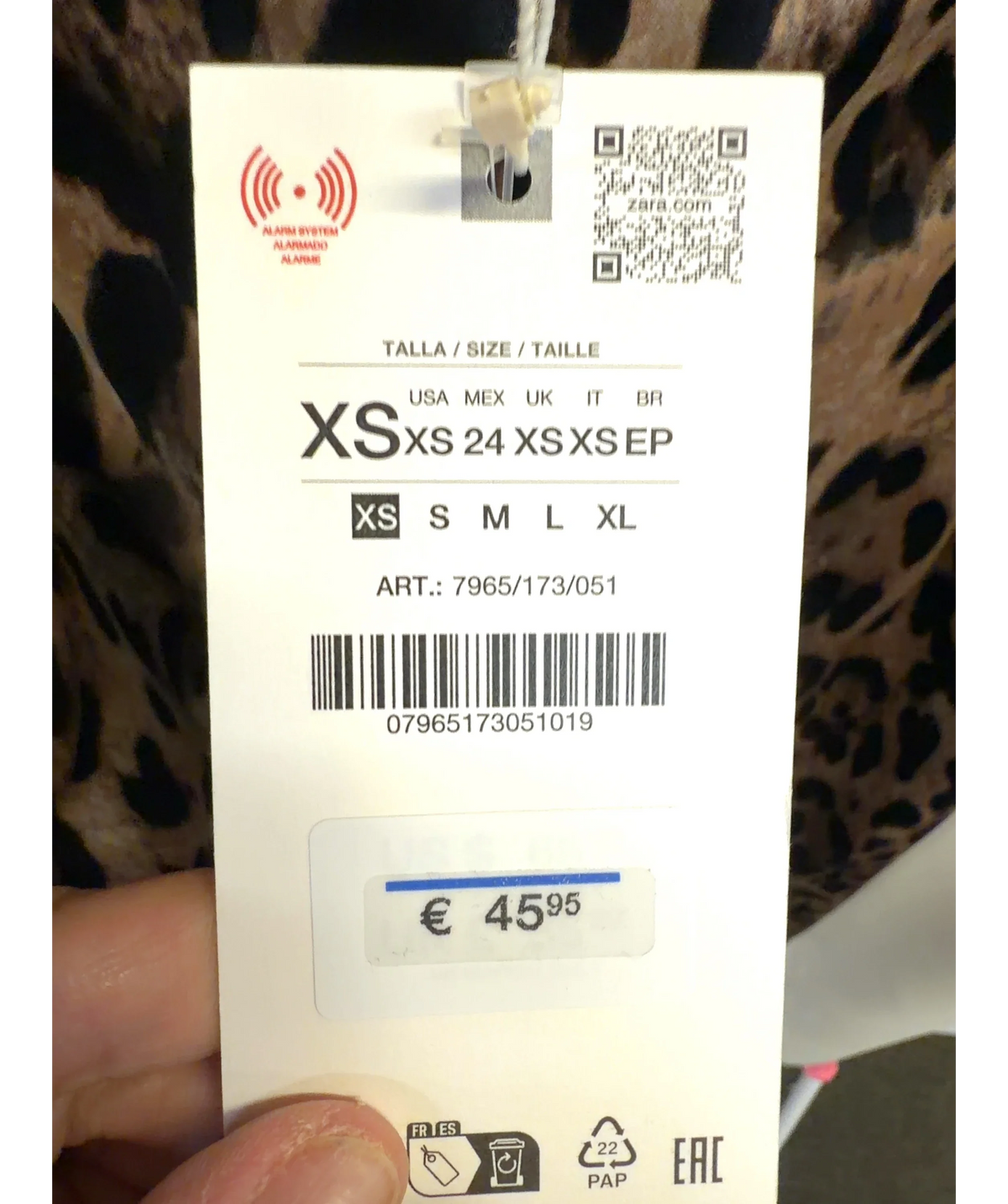 ZARA Brown Colour, size UK XS — label