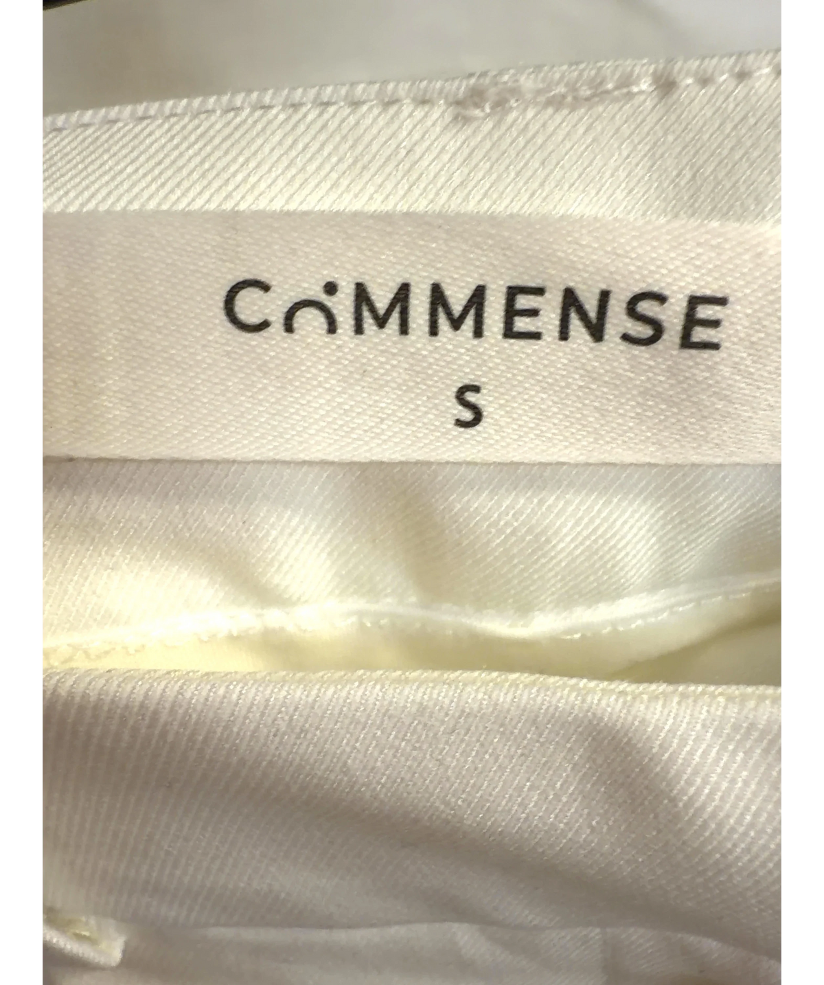 Commense White Pleated Tailored Wide Leg Trousers, size UK S — care label