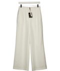 Commense White Pleated Tailored Wide Leg Trousers, size UK S — front