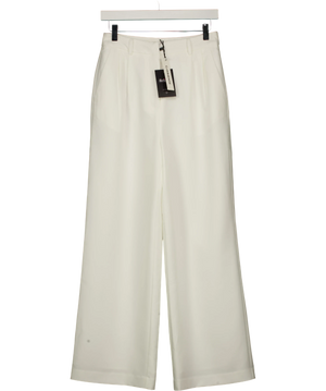 Commense Pleated Tailored Wide Leg Trousers White S
