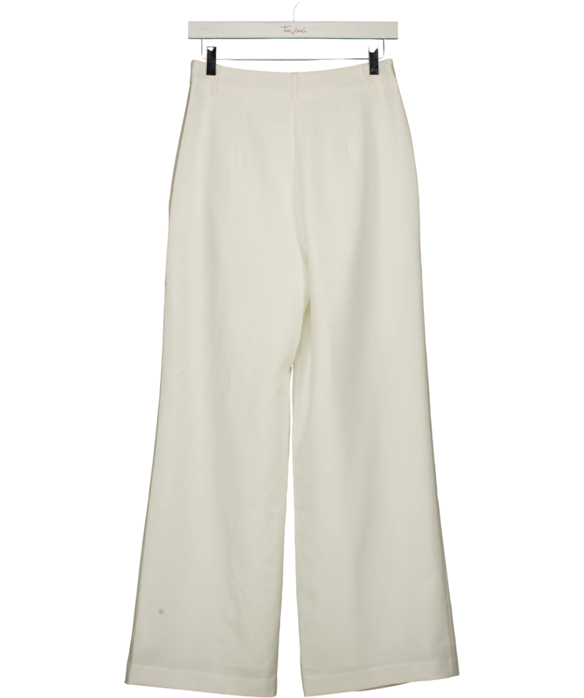 Commense White Pleated Tailored Wide Leg Trousers, size UK S — back