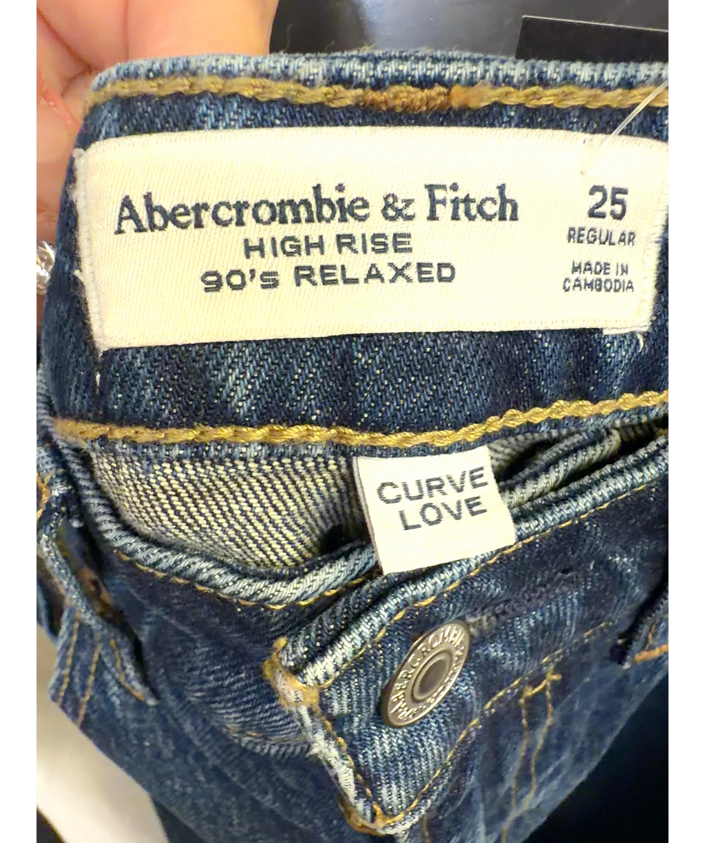 ABERCROMBIE & FITCH Blue Curve Love High Rise 90s Relaxed Jeans, size W25 — detail