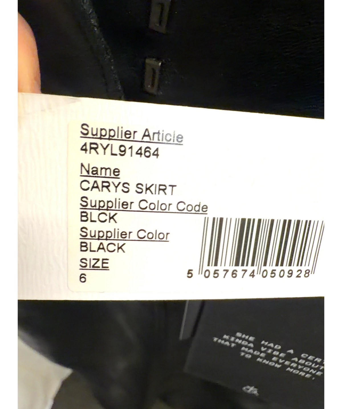 4th & Reckless Black Carys Faux Leather Midi Skirt, size UK 6 — label