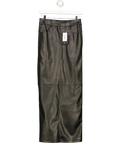 4th & Reckless Black Carys Faux Leather Midi Skirt, size UK 6 — front