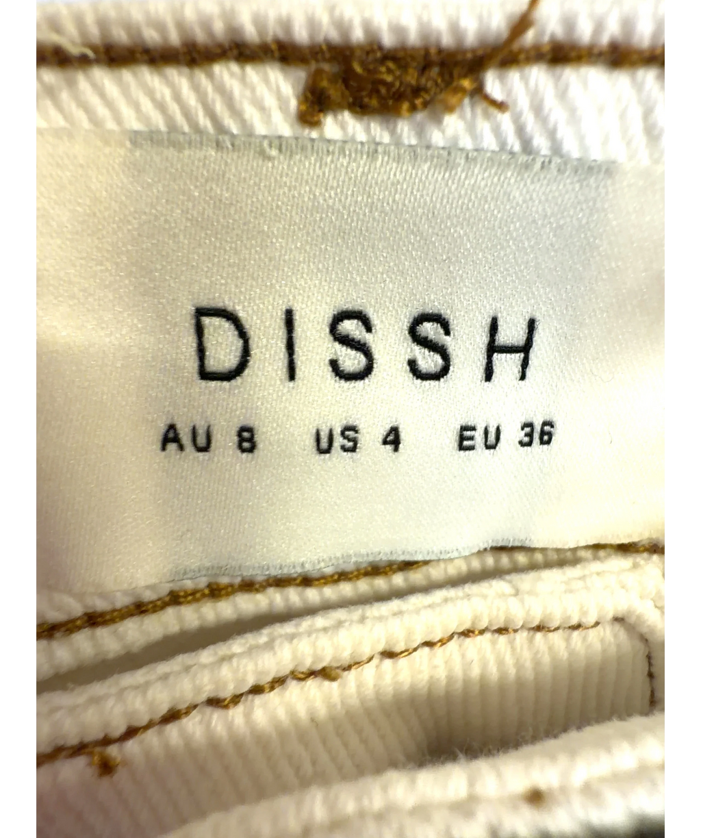 DISSH White White denim maxi skirt, size UK 8 — detail