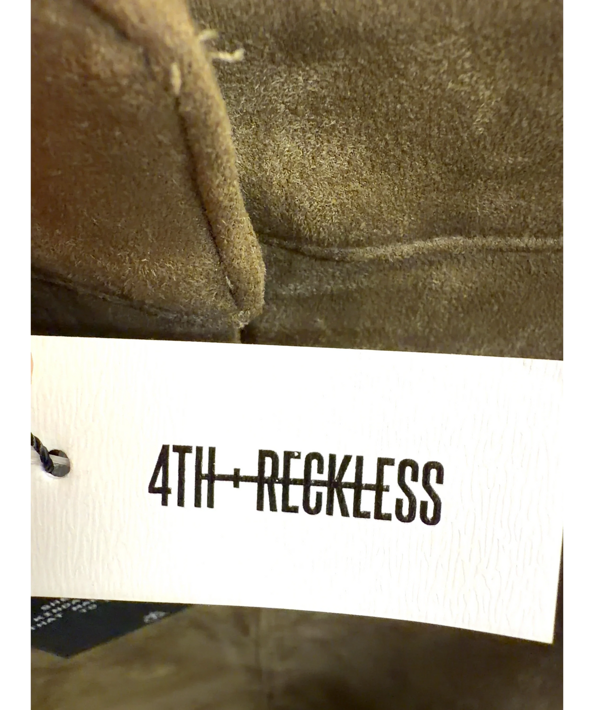 4th & Reckless olive LORNA SKIRT, size UK 6 — detail