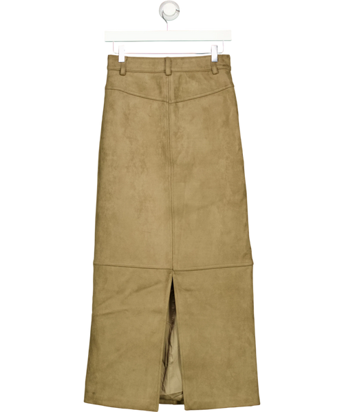 4th & Reckless olive LORNA SKIRT, size UK 6 — back