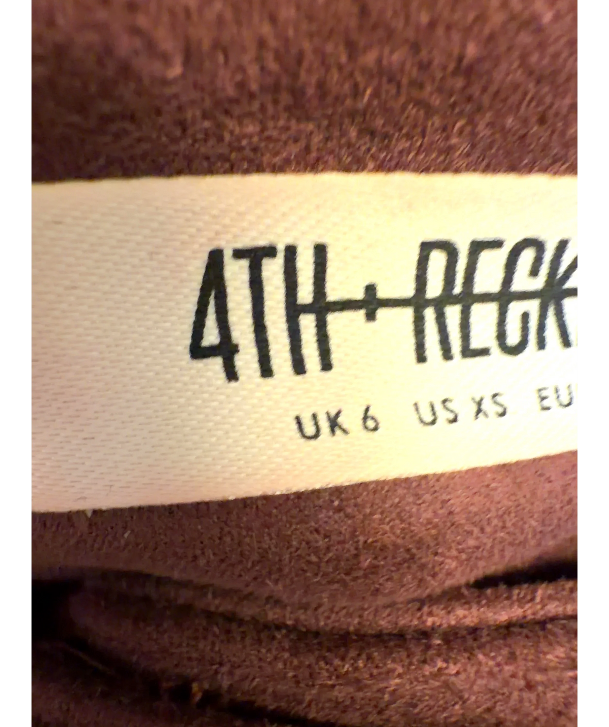 4th & Reckless rust Colour, size UK 6 — care label