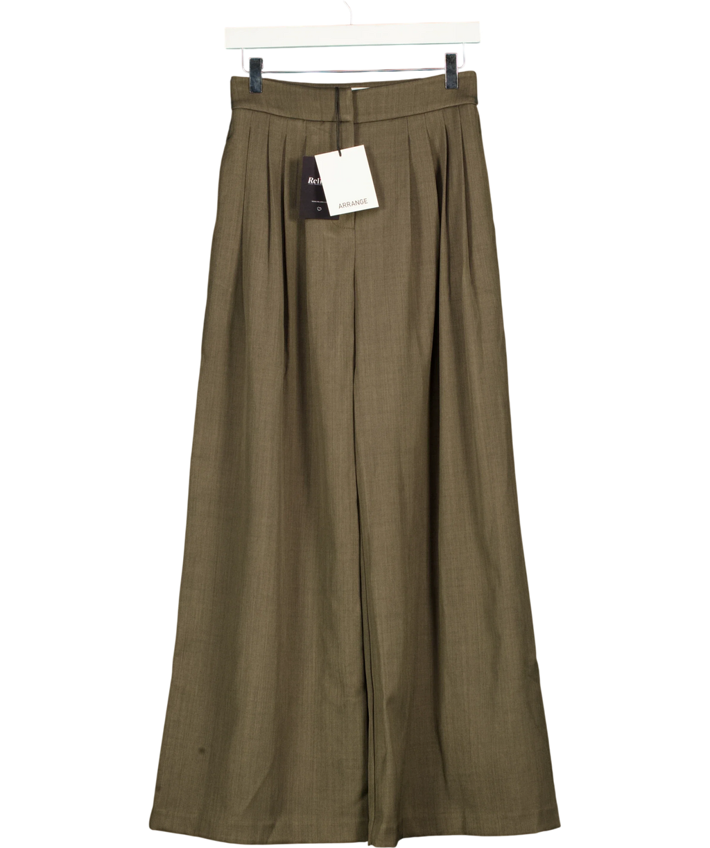 ARRANGE Grey pleated wide-leg trousers, size UK 6 — front