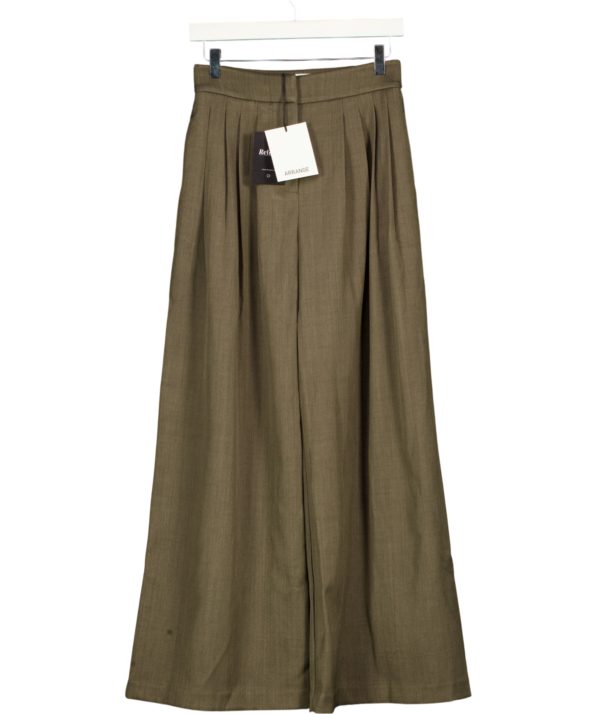 ARRANGE Grey pleated wide-leg trousers, size UK 6 — front