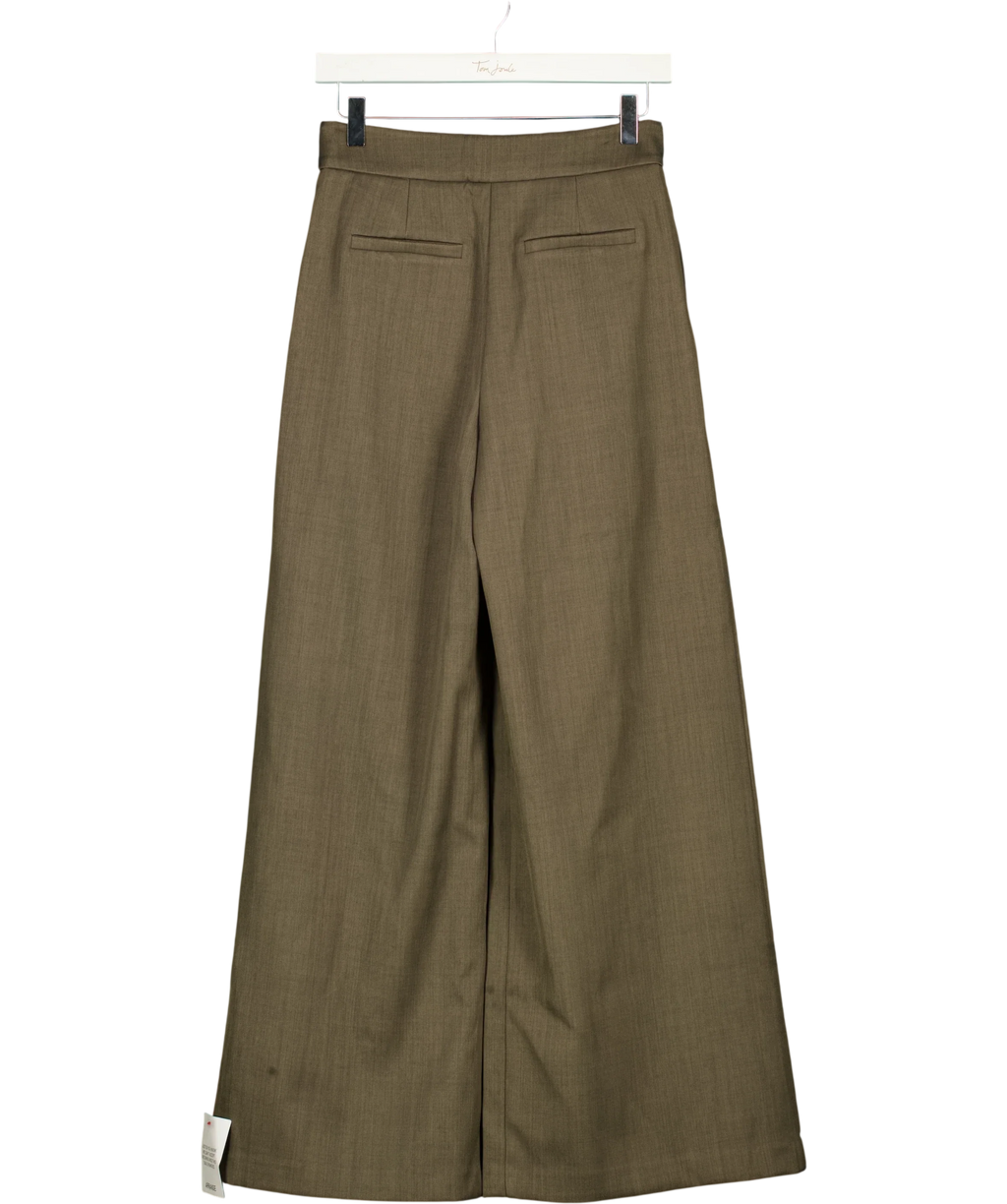 ARRANGE Grey pleated wide-leg trousers, size UK 6 — back