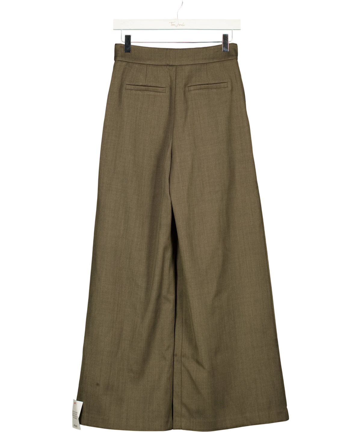 ARRANGE Grey pleated wide-leg trousers, size UK 6 — back