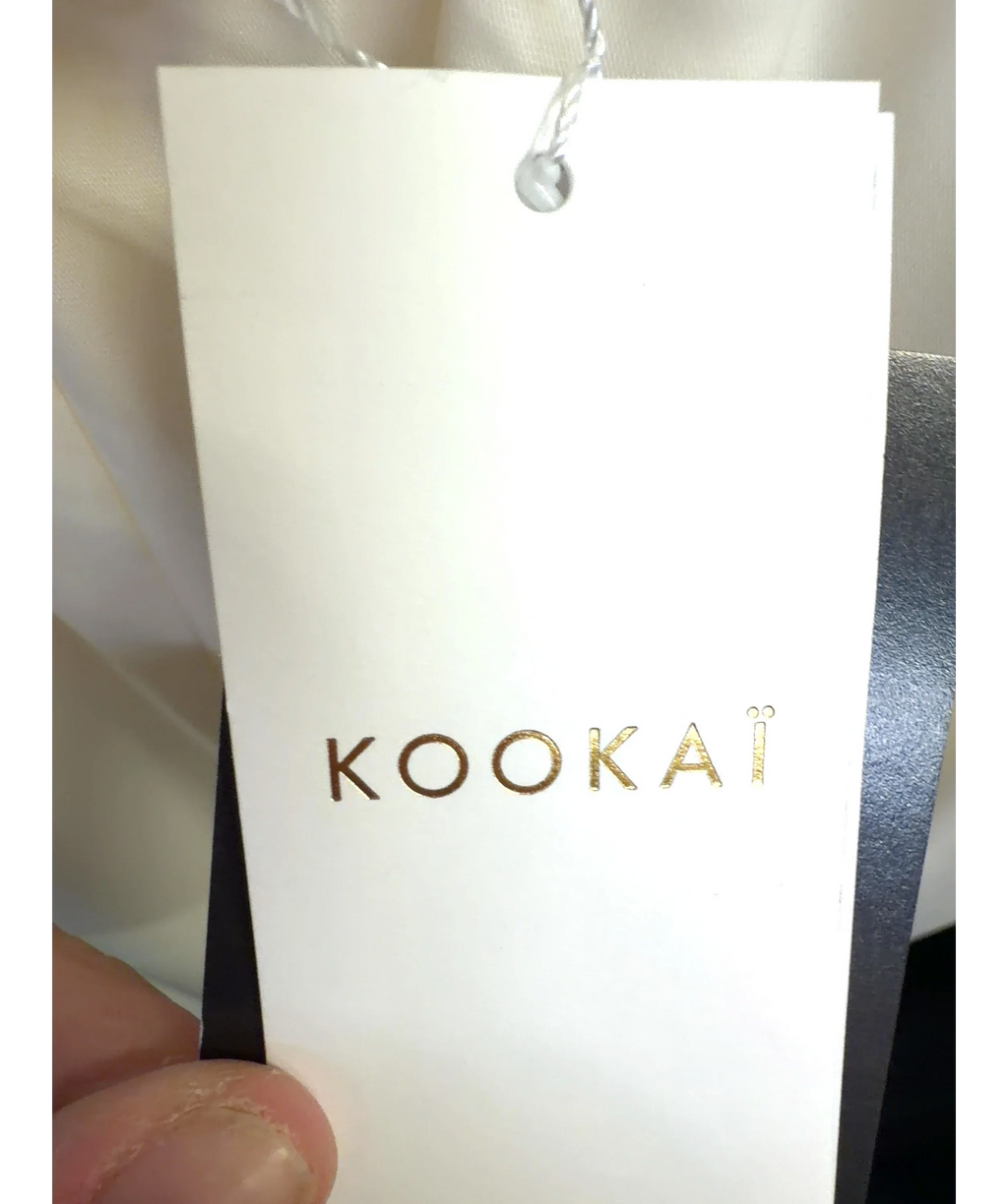 Kookai Cream Maria Elastic Pant, size UK 8 — detail