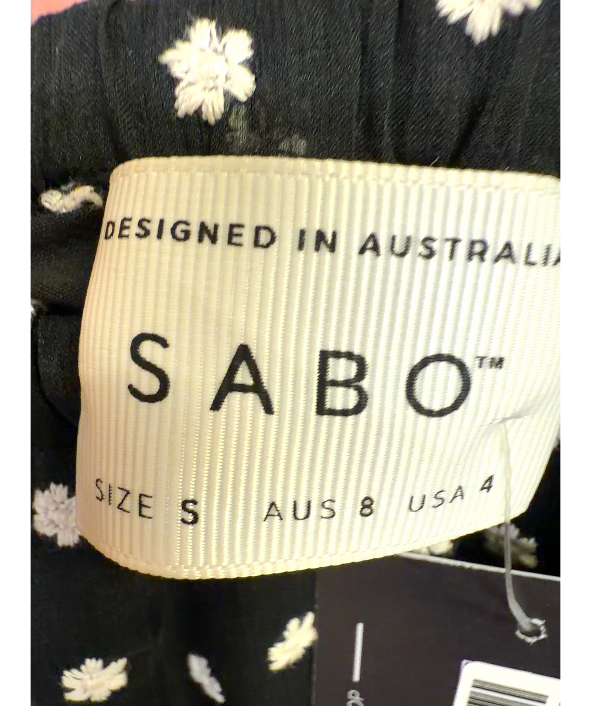 Sabo Black Adiana Pants, size UK S — detail