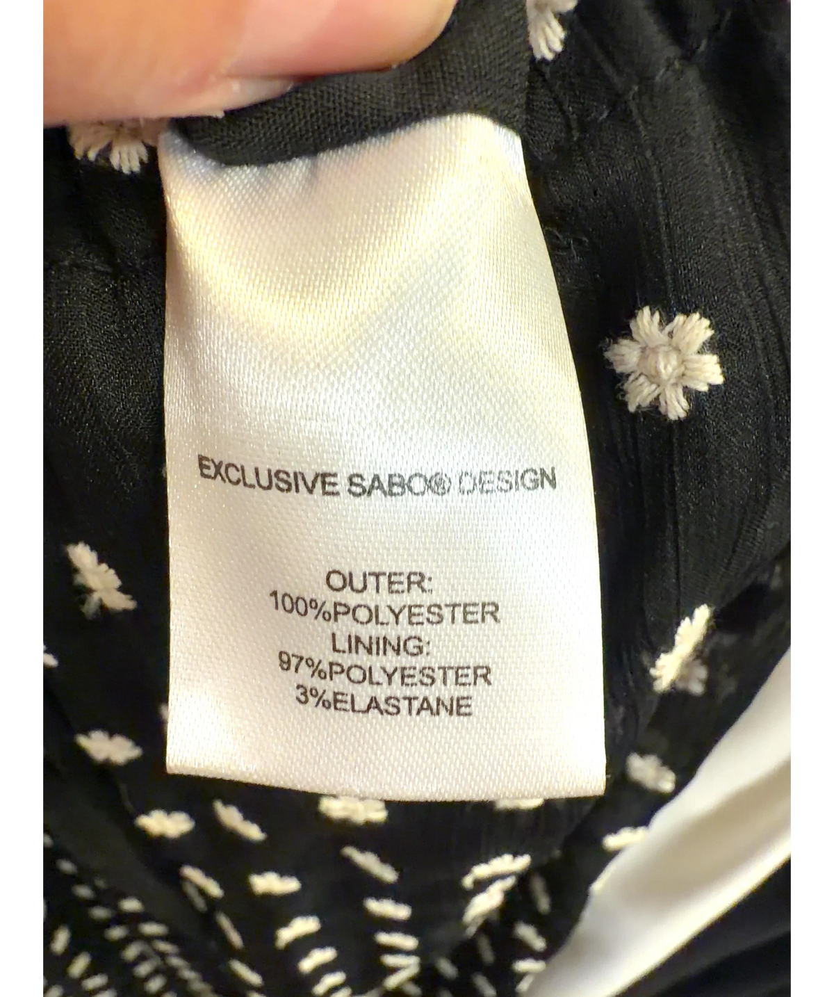 Sabo Black Adiana Pants, size UK S — care label