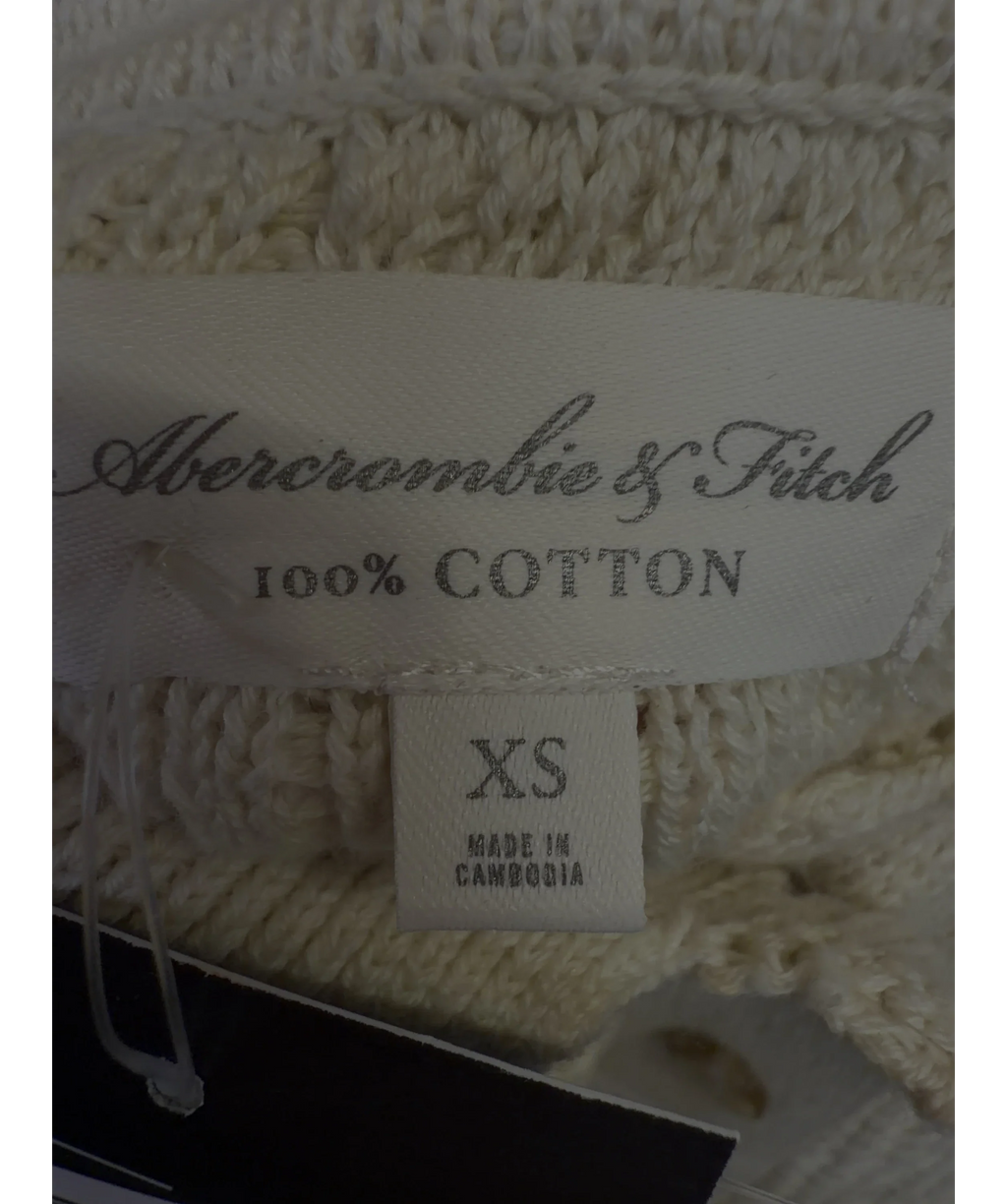 ABERCROMBIE & FITCH Cream Textured Collared Cardigan, size UK XS — care label