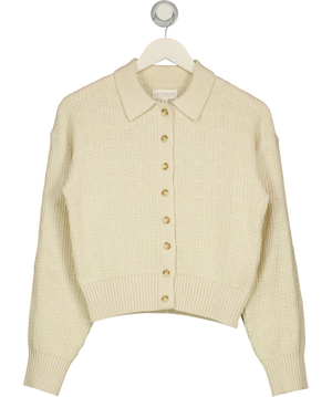 Abercrombie & Fitch Textured Collared Cardigan Cream XS