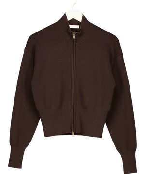 Kookai Dalton Zip Cardigan Brown UK 8