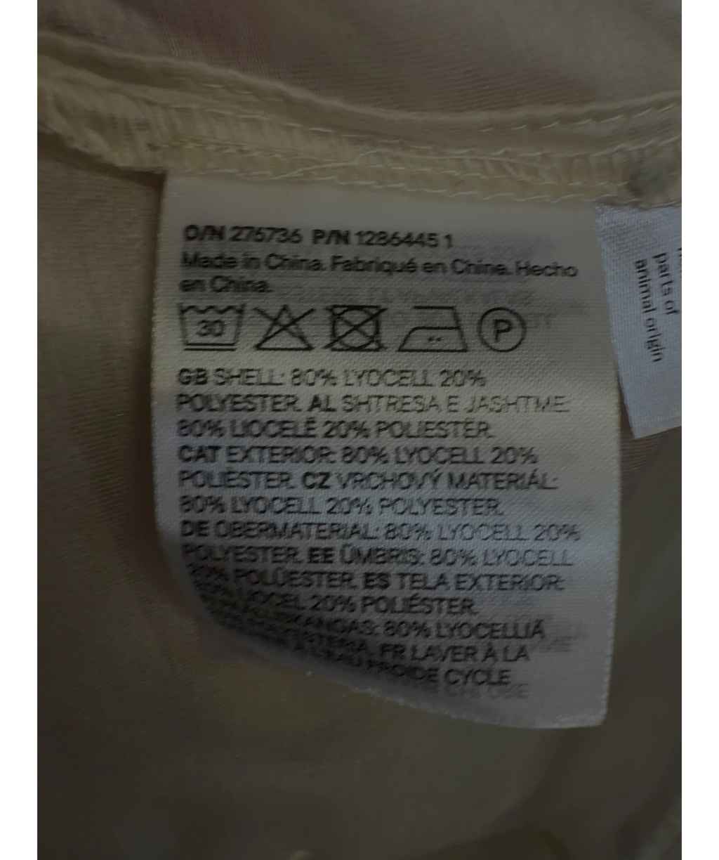 H&M Cream Waisted sheer shirt, size UK S — label