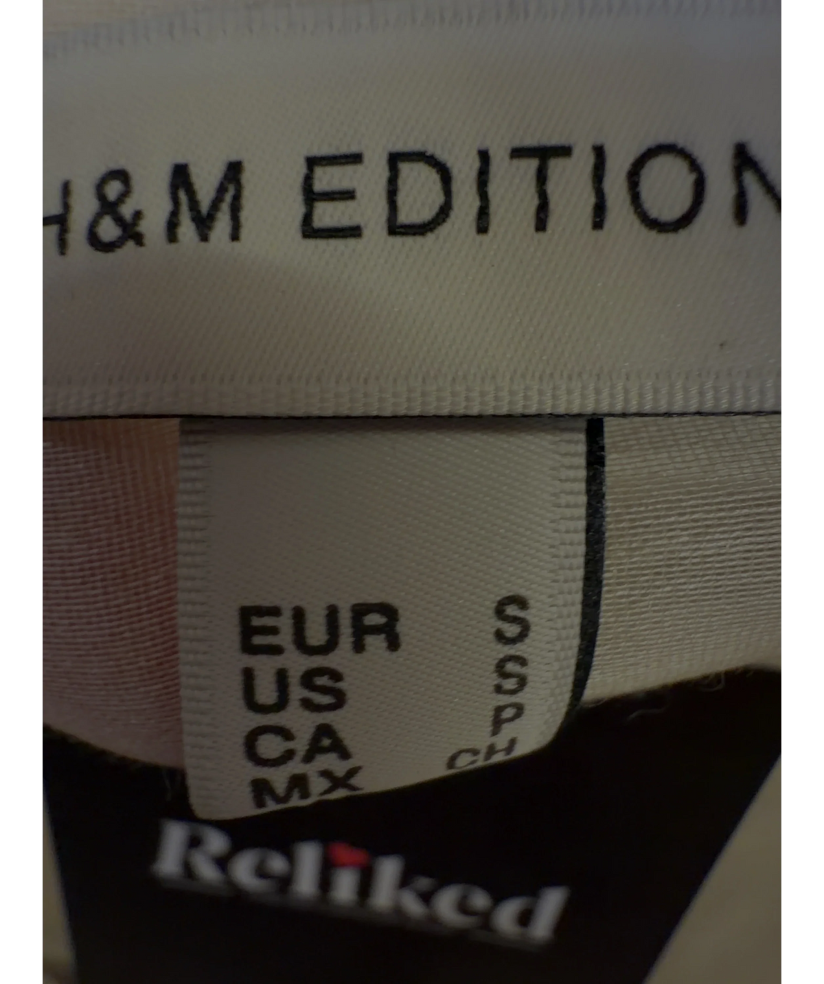 H&M Cream Waisted sheer shirt, size UK S — care label