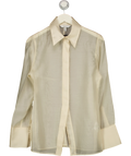 H&M Cream Waisted sheer shirt, size UK S — front