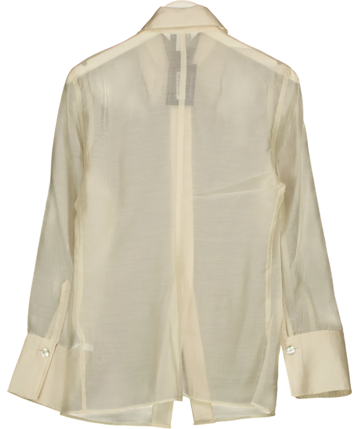 H&M Cream Waisted sheer shirt, size UK S — back