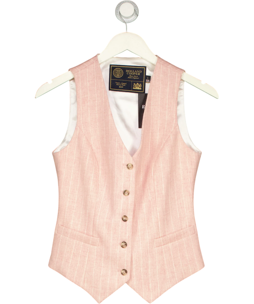 HOLLAND COOPER Pink Hampton Waistcoat, size UK 8 — front